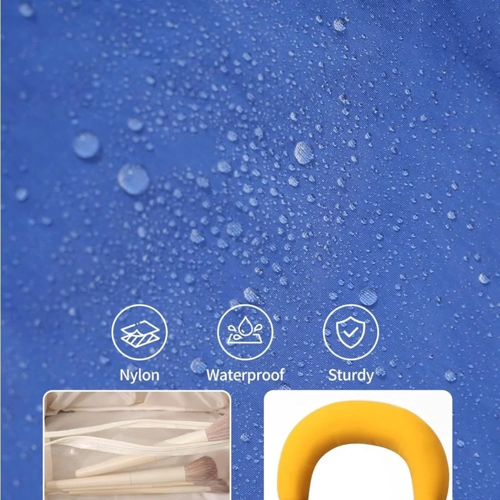 Blue & Yellow Makeup Organizer Bag